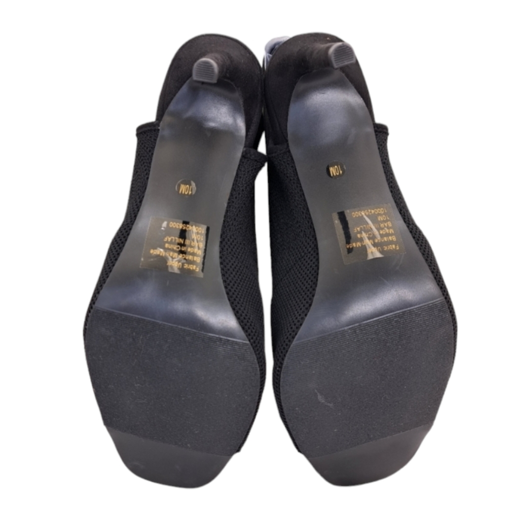 Bar lll Nillaf Fabric Peep Toe Women's Black Boots Size 10M - Picture 10 of 14